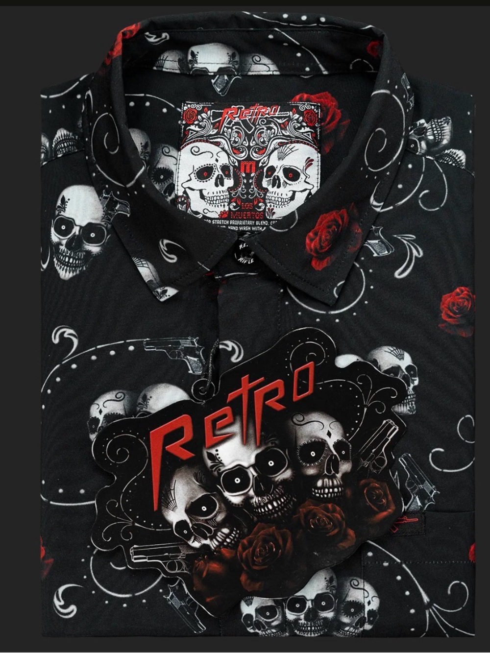 Retro Rifle Los Muertos Button Down - 4XL - Picture 2 of 10